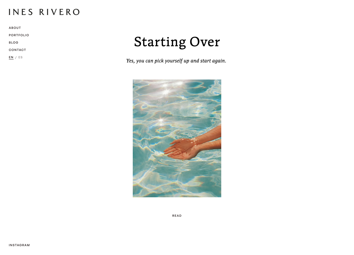 Screenshot of inesrivero.com blog page