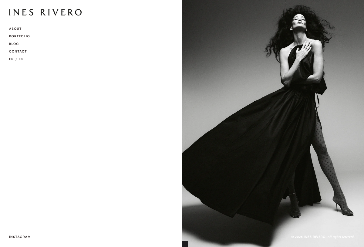 Screenshot of inesrivero.com homepage